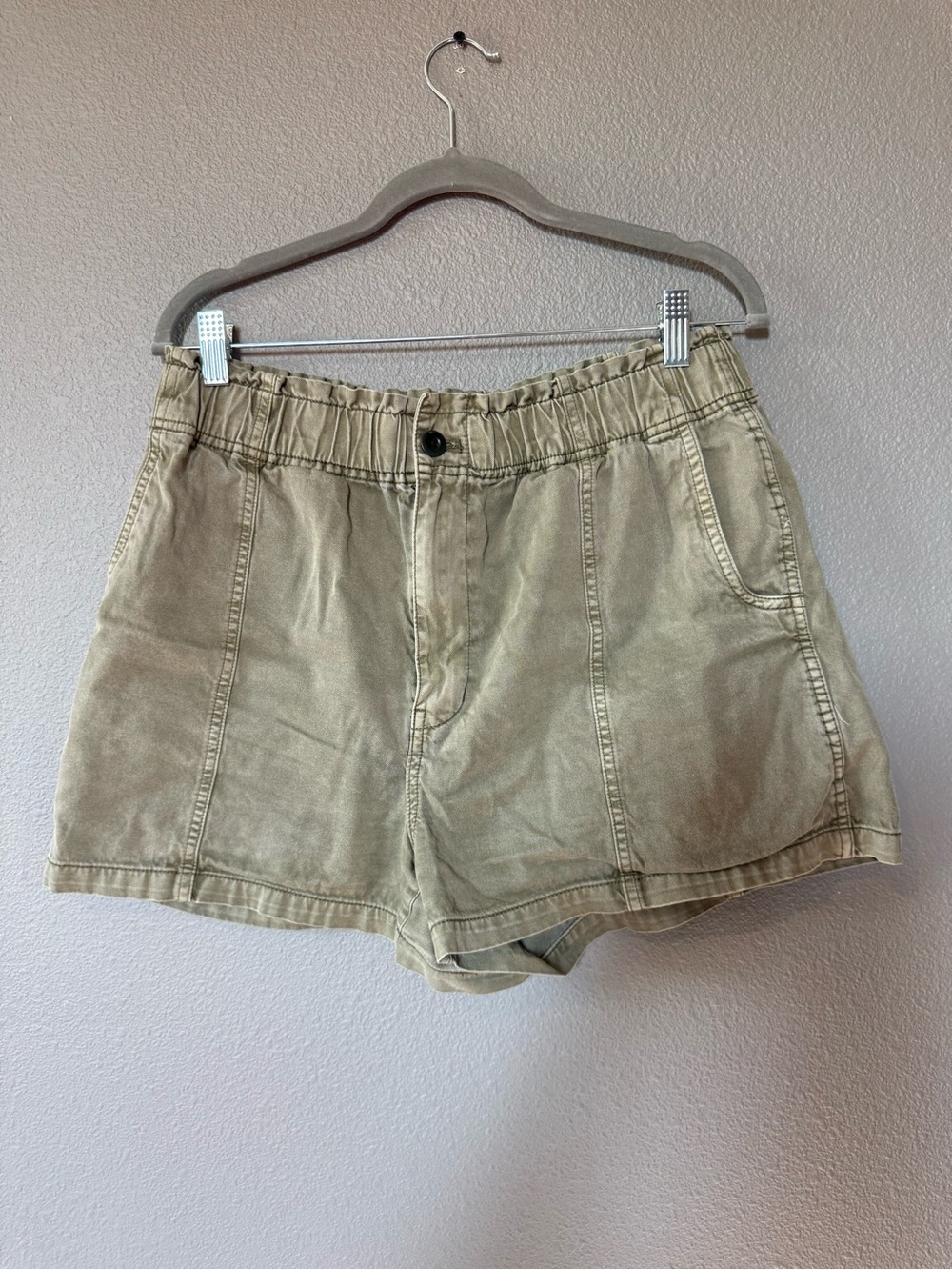 Madewell Olive Utility Elastic-Waist Trousers